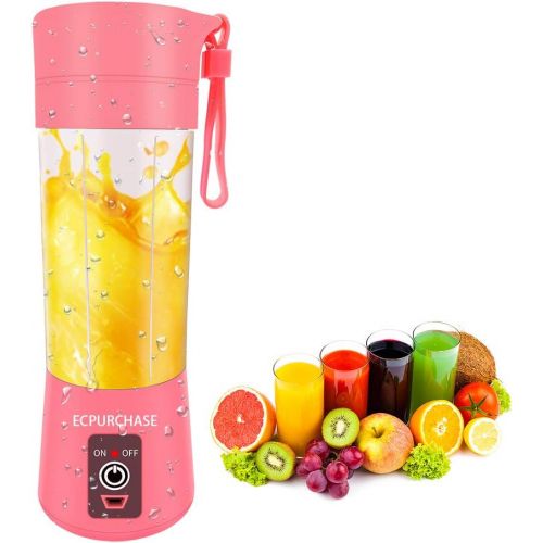  [아마존베스트]ECPURCHASE Portable Blender Single Serve, Personal Size Blender USB Rechargeable Juicer Cup Fruit Mixing Machine Baby Travel 380ml FDA, BPA-Free (Green)