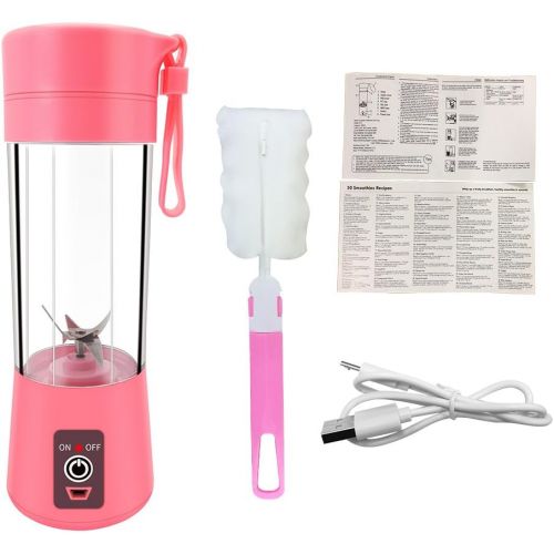  [아마존베스트]ECPURCHASE Portable Blender USB Rechargeable, Personal Blender Single Serve Blender, Small Blender Shakes Travel Blender Cup 380ml (FDA and BPA free) (Blue)