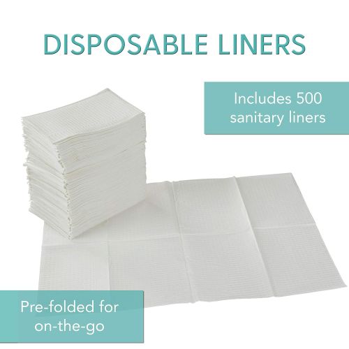  ECR4Kids 2-Ply Tissue and Poly Disposable Sanitary Liner for Baby Changing Stations, Dental Bibs, Tattoo Shops, and Senior Care, 18 x 13, 500-Pack - White