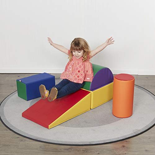  ECR4Kids - ELR-12683 SoftZone Climb and Crawl Activity Play Set, Lightweight Foam Shapes for Climbing, Crawling and Sliding, Safe Foam Playset for Toddlers and Preschoolers, 5-Piec