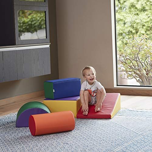  ECR4Kids - ELR-12683 SoftZone Climb and Crawl Activity Play Set, Lightweight Foam Shapes for Climbing, Crawling and Sliding, Safe Foam Playset for Toddlers and Preschoolers, 5-Piec