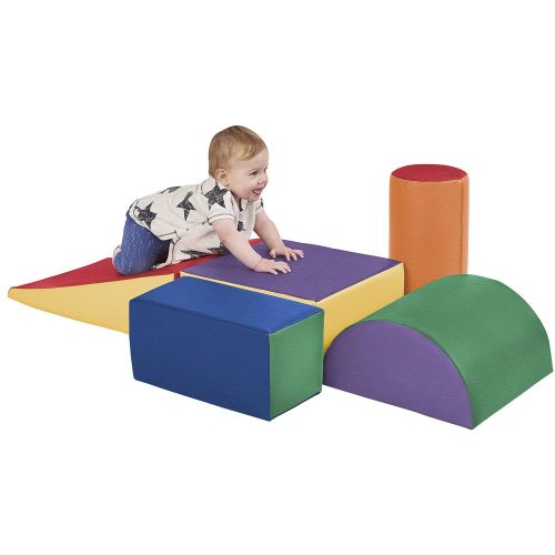  ECR4Kids - ELR-12683 SoftZone Climb and Crawl Activity Play Set, Lightweight Foam Shapes for Climbing, Crawling and Sliding, Safe Foam Playset for Toddlers and Preschoolers, 5-Piec