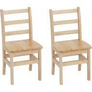 [아마존 핫딜]  [아마존핫딜]ECR4Kids 14 Hardwood 3-Rung Ladderback Chair, Natural (2-Pack)