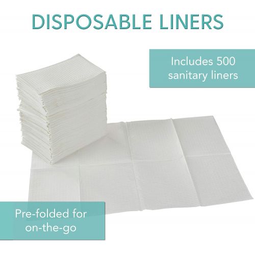  [아마존베스트]ECR4Kids 2-Ply Tissue and Poly Disposable Sanitary Liner for Baby Changing Stations, Dental Bibs, Tattoo Shops, and Senior Care, 18 x 13, 500-Pack - White
