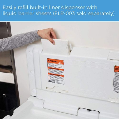  [아마존베스트]ECR4Kids Wall-Mounted Baby Changing Station, Horizontal Fold-Down Diaper Change Table with Safety Straps for Commercial Bathrooms, ADA and ANSI Compliant, Free Replacement Straps,