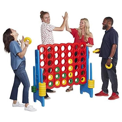  [아마존베스트]ECR4Kids Jumbo 4-to-Score Giant Game Set, Backyard Games for Kids, Jumbo Connect-All-4 Game Set, Indoor or Outdoor Game, Adult and Family Fun Game, Easy to Transport, 4 Feet Tall,