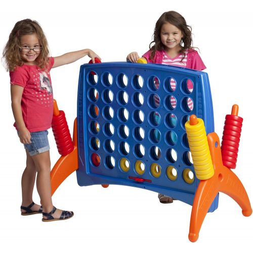  [아마존베스트]ECR4Kids Junior 4-to-Score Giant Game Set, Backyard Games for Kids, Junior Connect-All-4 Game Set, Indoor or Outdoor Game, Adult and Family Fun Game, Easy to Transport, Almost 3 Fe