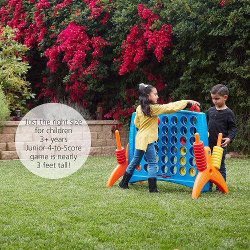  [아마존베스트]ECR4Kids Junior 4-to-Score Giant Game Set, Backyard Games for Kids, Junior Connect-All-4 Game Set, Indoor or Outdoor Game, Adult and Family Fun Game, Easy to Transport, Almost 3 Fe