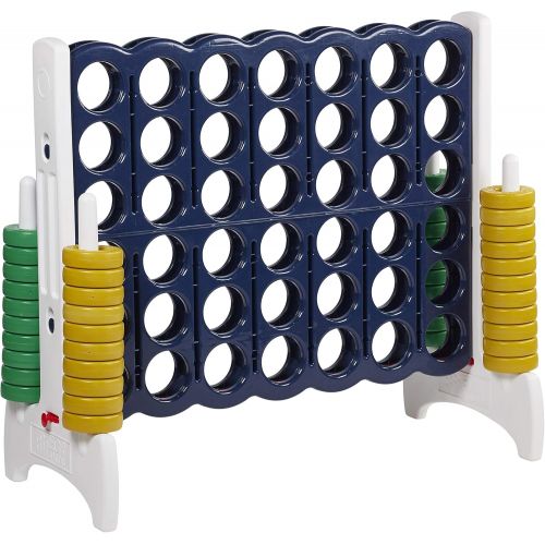  [아마존베스트]ECR4Kids Jumbo 4-to-Score Giant Game Set - Oversized 4-in-A-Row Fun for Kids, Adults and Families - Indoors/Outdoor Yard Play - 4 Feet Tall - Blue and Gold