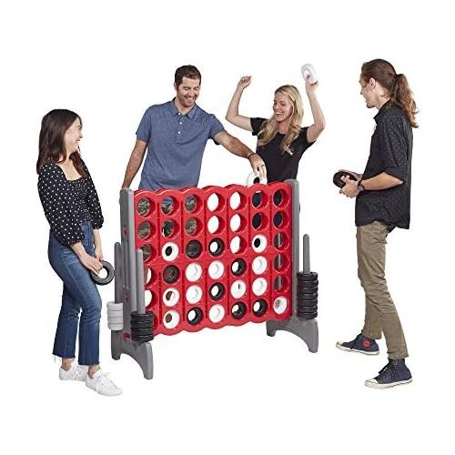  [아마존베스트]ECR4Kids Jumbo 4-to-Score Giant Game Set - Oversized 4-in-A-Row Fun for Kids, Adults and Families - Indoors/Outdoor Yard Play - 4 Feet Tall - Red and Gray