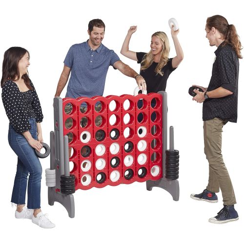  [아마존베스트]ECR4Kids Jumbo 4-to-Score Giant Game Set - Oversized 4-in-A-Row Fun for Kids, Adults and Families - Indoors/Outdoor Yard Play - 4 Feet Tall - Red and Gray