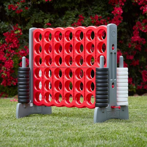  [아마존베스트]ECR4Kids Jumbo 4-to-Score Giant Game Set - Oversized 4-in-A-Row Fun for Kids, Adults and Families - Indoors/Outdoor Yard Play - 4 Feet Tall - Red and Gray