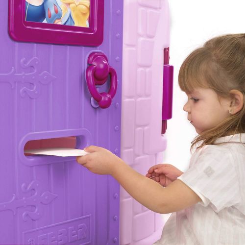  [아마존베스트]ECR4Kids Junior Princess Palace Playhouse, Pink Castle Playhouse with Working Doorbell, Full-Sized Door with Mail Slot and Shutters, Indoor or Outdoor Play, Over 6 Feet Tall