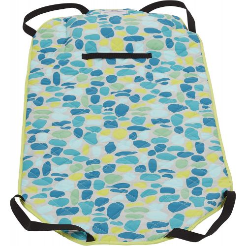  [아마존베스트]ECR4Kids Toddler Nap Mat Companion - Portable All-in-One Preschool/Daycare Nap Bundle with Built-in Liner, Blanket and Removable Pillow, Teal Pebbles Design