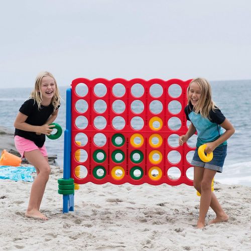  ECR4Kids Jumbo 4-to-Score Giant Game Set, Backyard Games for Kids, Jumbo Connect-All-4 Game Set, Indoor or Outdoor Game, Adult and Family Fun Game, Easy to Transport, 4 Feet Tall,