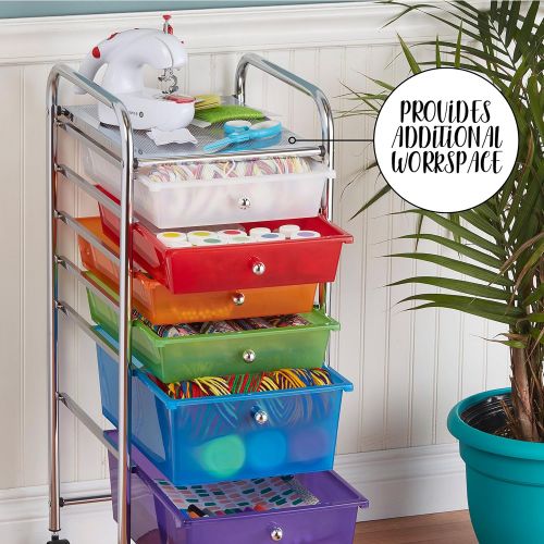  ECR4Kids 6-Drawer Mobile Organizer, Smoke