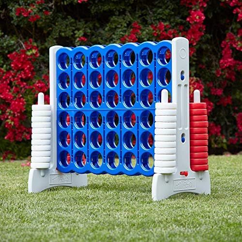  ECR4Kids Jumbo 4-to-Score Giant Game Set, Backyard Games for Kids, Indoor/Outdoor Connect-All-4, Adult and Family Fun Game, 43 Inches Tall, America  Red, White and Blue (Game Only