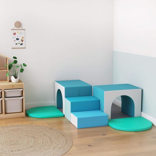  ECR4Kids SoftZone Single Tunnel Maze - Beginner Toddler Climber for Safe Active Play- Fun Early Development Obstacle Toy