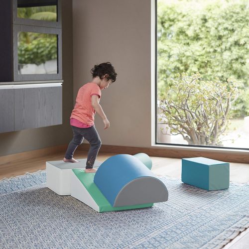  ECR4Kids SoftZone Climb and Crawl Activity Play Set  Lightweight Foam Shapes for Climbing, Crawling and Sliding for Toddlers and Kids (5-Piece), Contemporary