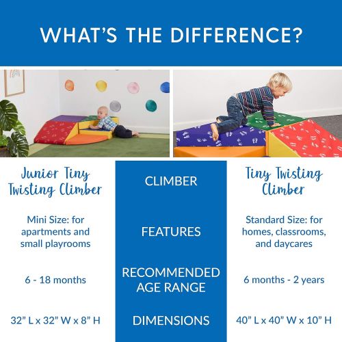  ECR4Kids SoftZone Tiny Twisting Foam Corner Climber - Indoor Active Play Structure for Toddlers and Kids - Soft Foam Play Set, Primary