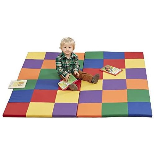  Visit the ECR4Kids Store ECR4Kids Softzone Patchwork Toddler Foam Play Mat, 58-Inch Square, Floor Mats For Tummy Time, Colorful Baby Play Mat, Soft Floor Mat for School Or Daycare, Baby Play Mat, Padded Ru