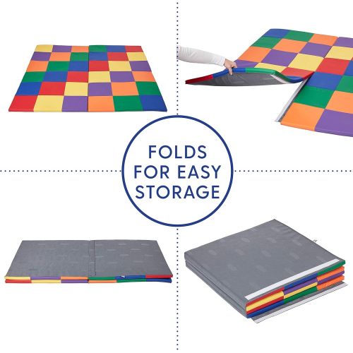  Visit the ECR4Kids Store ECR4Kids Softzone Patchwork Toddler Foam Play Mat, 58-Inch Square, Floor Mats For Tummy Time, Colorful Baby Play Mat, Soft Floor Mat for School Or Daycare, Baby Play Mat, Padded Ru