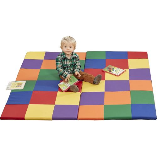  Visit the ECR4Kids Store ECR4Kids Softzone Patchwork Toddler Foam Play Mat, 58-Inch Square, Floor Mats For Tummy Time, Colorful Baby Play Mat, Soft Floor Mat for School Or Daycare, Baby Play Mat, Padded Ru