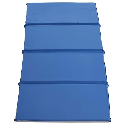  ECR4Kids Value 4-Fold Daycare Rest Mat, Folding Rest Mat, Sanitary Design, Low Maintenance, Certified and Safe, No Assembly Required, 1” Thick, Single Mat, Blue and Grey