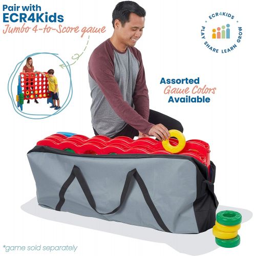  ECR4Kids Jumbo 4-to-Score Carrying?Bag -?Easy Transport for Giant Sized 4-in-a-Row Game, Canvas Carrying Bag for Oversized Outdoor Game, Life Size Yard Game Storage Case