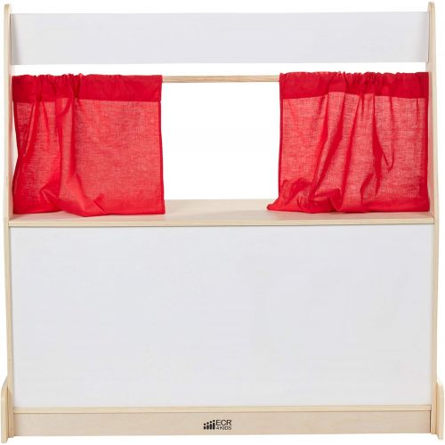  ECR4Kids Birch Hardwood Activity Pretend Play Puppet Theater, Dry-EraseFlannel Board, Natural, 49 H