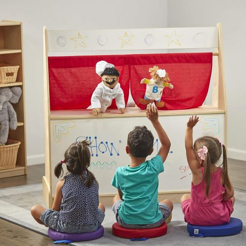  ECR4Kids Birch Hardwood Activity Pretend Play Puppet Theater, Dry-EraseFlannel Board, Natural, 49 H