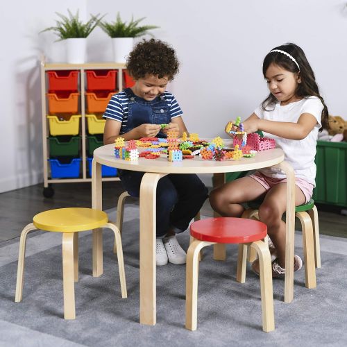  ECR4Kids Bentwood Table and Stool Set for Kids, Assorted