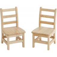 ECR4Kids Hardwood 3-Rung Ladderback Chair, Natural (2-Pack)