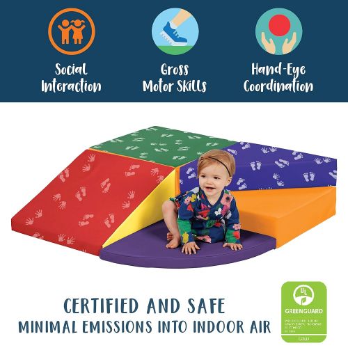  ECR4Kids SoftZone Tiny Twisting Foam Corner Climber - Indoor Active Play Structure for Toddlers and Kids - Soft Foam Play Set, Primary