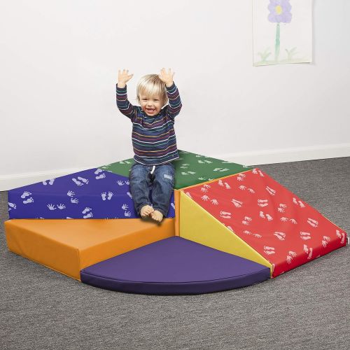  ECR4Kids SoftZone Tiny Twisting Foam Corner Climber - Indoor Active Play Structure for Toddlers and Kids - Soft Foam Play Set, Primary