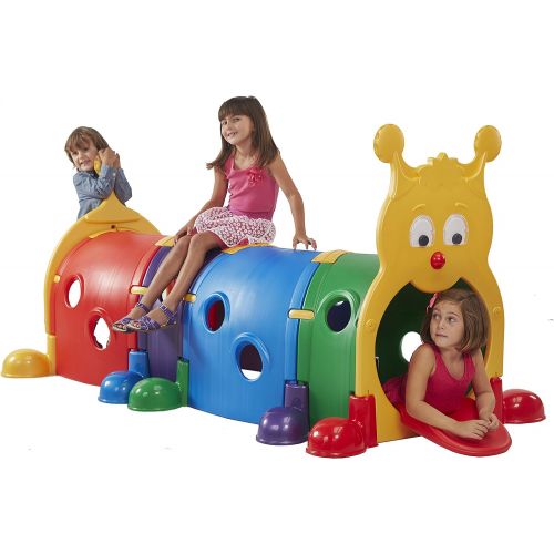  ECR4Kids GUS Climb-N-Crawl Caterpillar Tunnel - IndoorOutdoor Fun Kids Play Structure at Home, Daycare, or Preschool - 7 Feet Long, Primary Colors