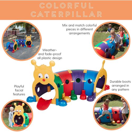  ECR4Kids GUS Climb-N-Crawl Caterpillar Tunnel - IndoorOutdoor Fun Kids Play Structure at Home, Daycare, or Preschool - 7 Feet Long, Primary Colors