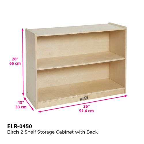  ECR4Kids Birch 2 Shelf Storage Cabinet, Natural