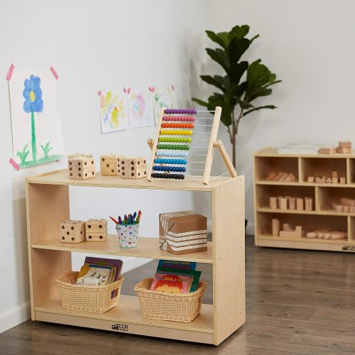  ECR4Kids Birch 2 Shelf Storage Cabinet, Natural