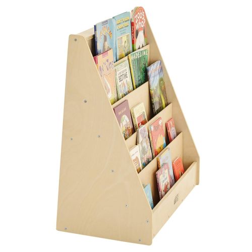  ECR4Kids Birch Hardwood Book Display Stand for Toddlers or Kids, Natural