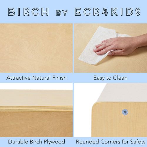  ECR4Kids Birch Hardwood Book Display Stand for Toddlers or Kids, Natural