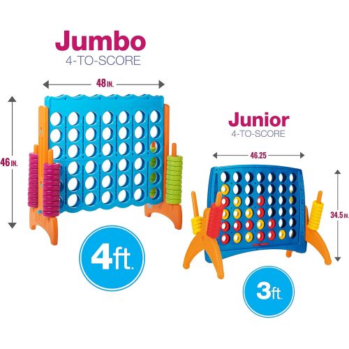  ECR4Kids Jumbo 4-To-Score Giant Game Set - Oversized 4-In-A-Row Fun for Kids, Adults and Families - IndoorsOutdoor Play Structure - 4 Feet Tall, Primary Colors