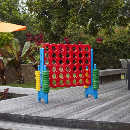  ECR4Kids Jumbo 4-To-Score Giant Game Set - Oversized 4-In-A-Row Fun for Kids, Adults and Families - IndoorsOutdoor Play Structure - 4 Feet Tall, Primary Colors