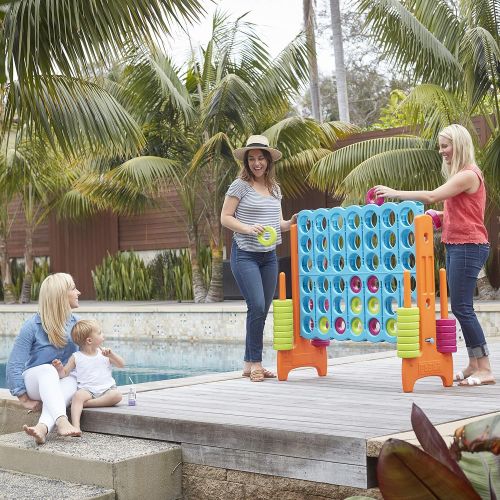  ECR4Kids Jumbo 4-To-Score Giant Game Set - Oversized 4-In-A-Row Fun for Kids, Adults and Families - IndoorsOutdoor Play Structure - 4 Feet Tall, Primary Colors