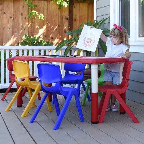  ECR4Kids School Stack Resin Chairs, Assorted Colors (6-Pack)