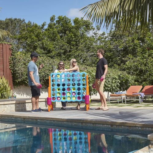  ECR4Kids Junior 4-To-Score Giant Game Set - Oversized 4-In-A-Row Fun for Kids, Adults and Families - IndoorsOutdoor Play Structure - Almost 3 Feet Tall, Primary Colors