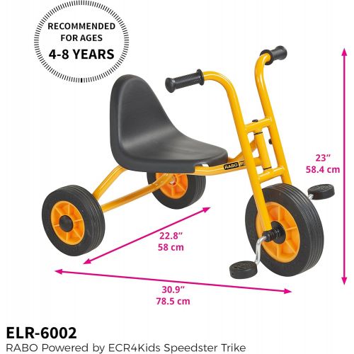  RABO Speedster Trike (powered by ECR4Kids), Premium Toddler Tricycle for Backyards & Schoolyards (YellowBlack)