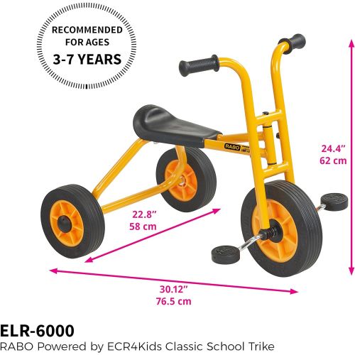  RABO Classic School Trike (powered by ECR4Kids), Premium Toddler Tricycle for Backyards & Schoolyards (YellowBlack)