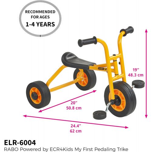  RABO My First Pedaling Trike (powered by ECR4Kids), Beginner Tricycle for Backyards & Schoolyards (YellowBlack)