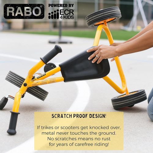  RABO My First Walking Trike (powered by ECR4Kids), Beginner No-Peddle Tricycle for Backyards & Schoolyards (YellowBlack)